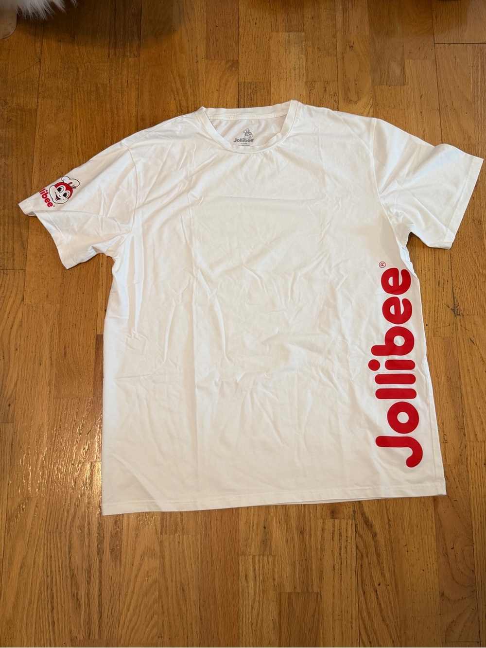 Jollibee T Shirt XL White Official Logo Side Print Mascot Sleeve